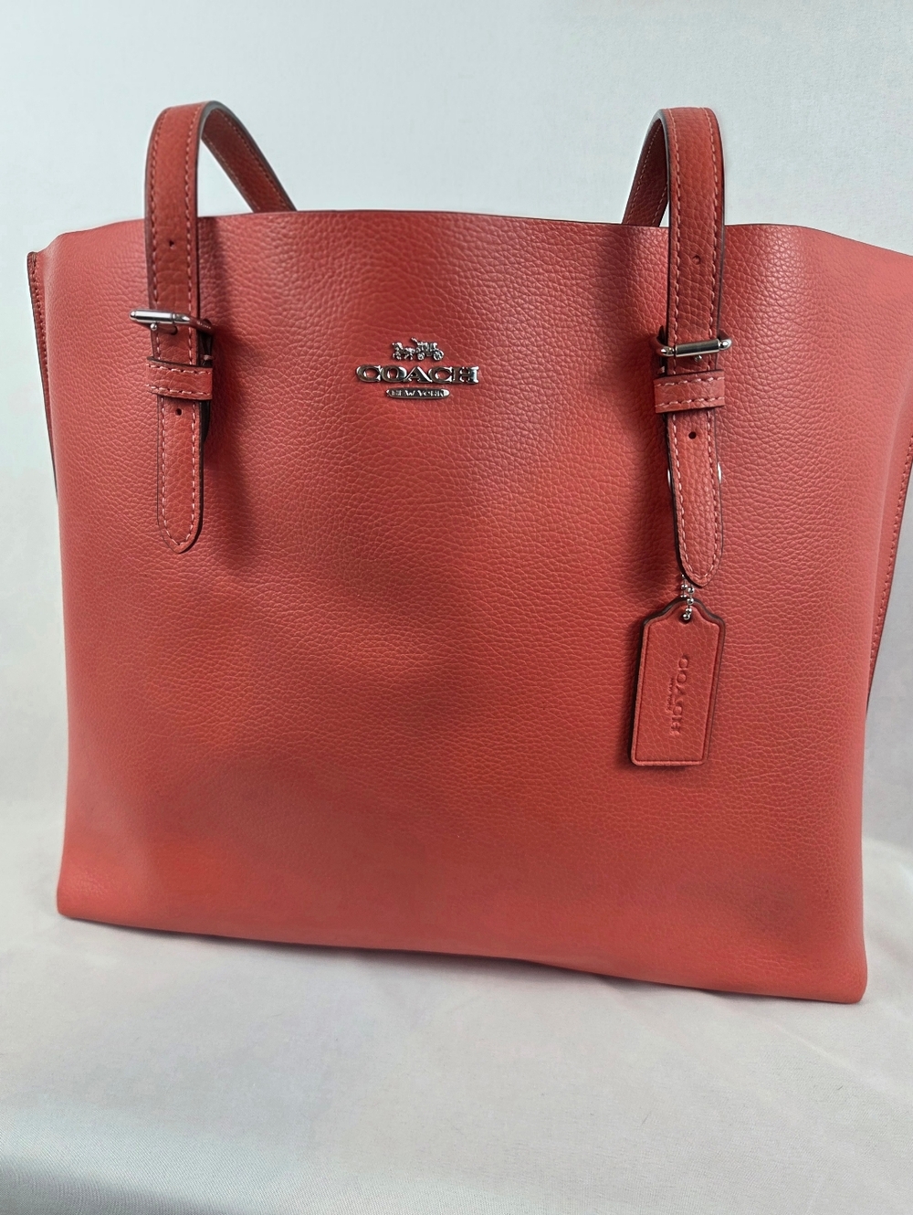 Coach Coral Mollie 25 Pebble Leather Tote Shoulder Bag - Picture 13 of 13